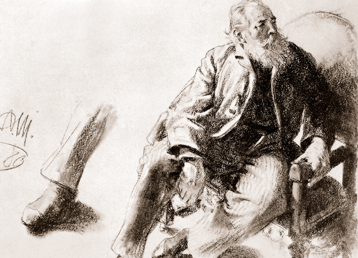  Adolpyh Von Menzel —— 坐在扶手椅上的老人